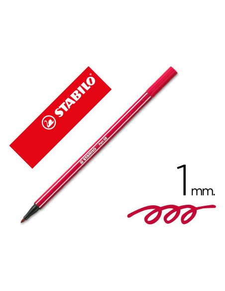 Rotulador stabilo acuarelable pen 68 rojo oscuro punta gruesa 1mm