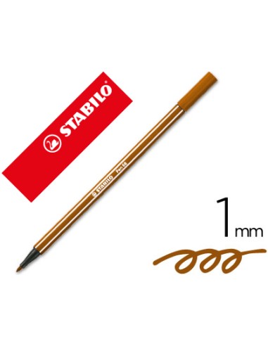 Rotulador stabilo acuarelable pen 68 marron punta gruesa 1mm