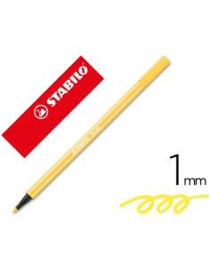 Rotulador stabilo acuarelable pen 68 amarillo limon punta gruesa 1mm