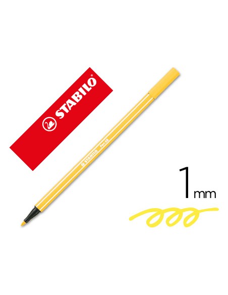 Rotulador stabilo acuarelable pen 68 amarillo limon punta gruesa 1mm