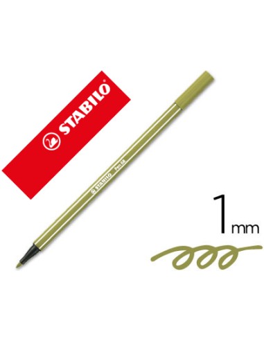 Rotulador stabilo acuarelable pen 68 verde tierra punta gruesa 1mm