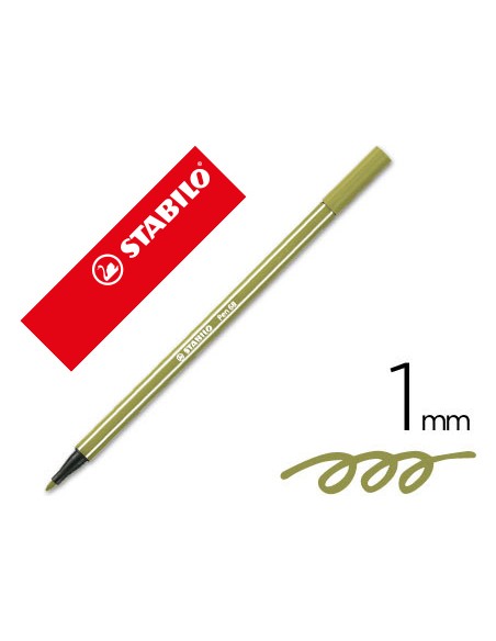 Rotulador stabilo acuarelable pen 68 verde tierra punta gruesa 1mm