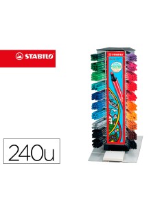 Rotulador stabilo acuarelable pen 68 counter expositor 240 unidades colores surtidos