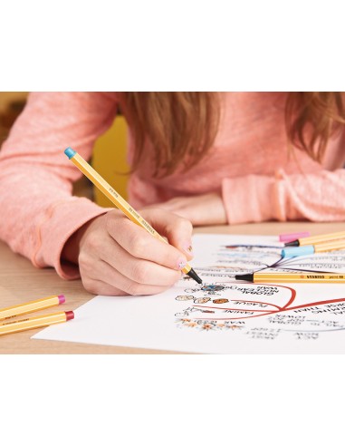 Rotulador stabilo punta de fib ra point 88 lila claro punta fina 04mm