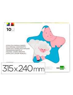 Bloc trabajos manuales liderpapel goma eva 240x315mm 10 hojas colores surtidos