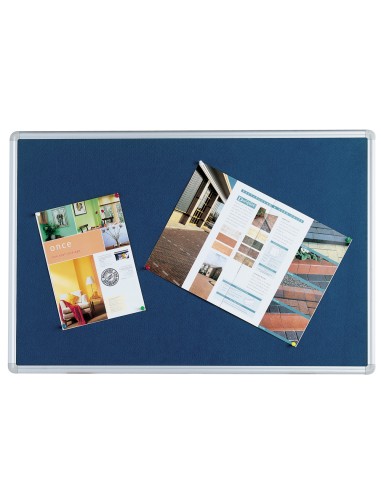 Tablero de anuncios q connect mural grande fieltro azul 120x90 cm