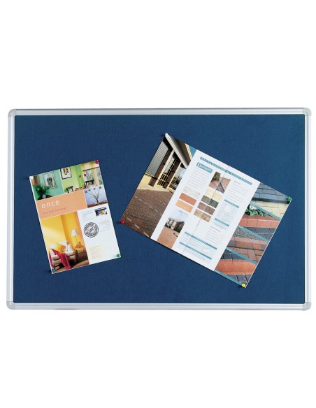 Tablero de anuncios q connect mural grande fieltro azul 120x90 cm Tablero de anuncios q connect mural grande fieltro azul 120x90 cm