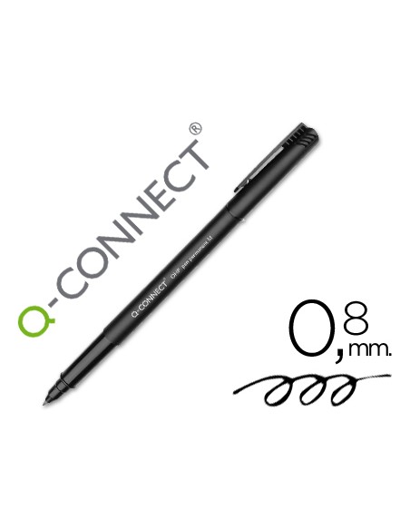 Rotulador q connect retroproyeccion punta fibra media redonda 08 mm permanente negro