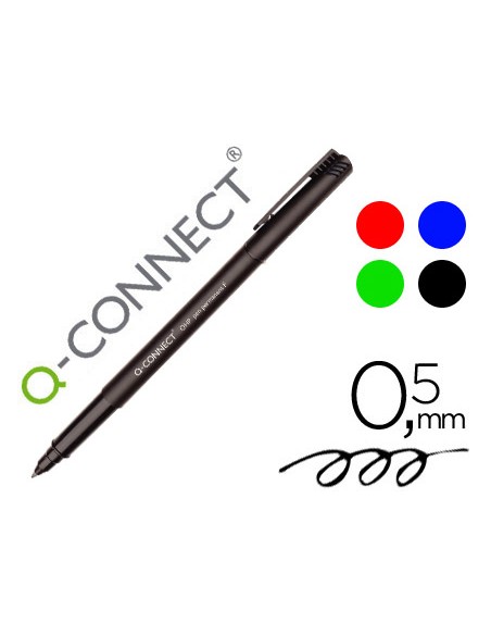 Rotulador q connect retroproyeccion punta fibra super fina redonda 05 mm permanente bolsa 4 rotuladores