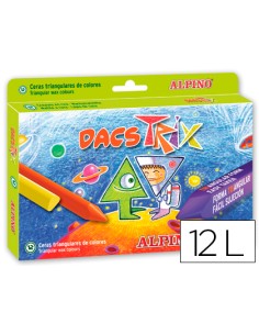 Lapices cera dacstrix triangul caja de 12 colores