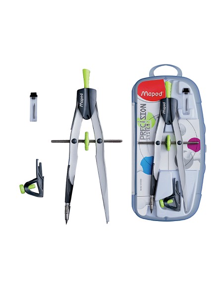 Compas maped 291010 con bigotera abrazadera y estuche de minas