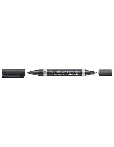 Rotulador staedtler lumocolor permanente duo 348 negro punta f 06 mm punta m 15 mm