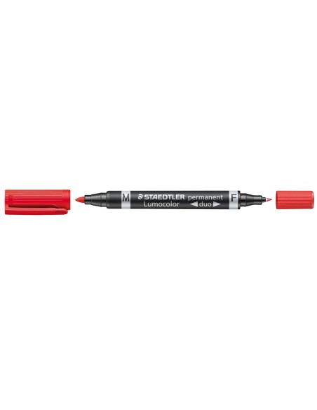 Rotulador staedtler lumocolor permanente duo 348 rojo punta f 06 mm punta m 15 mm Rotulador staedtler lumocolor permanente duo 348 rojo punta f 06 mm punta m 15 mm