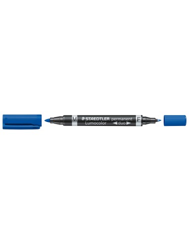 Rotulador staedtler lumocolor permanente duo 348 azul punta f 06 mm punta m 15 mm