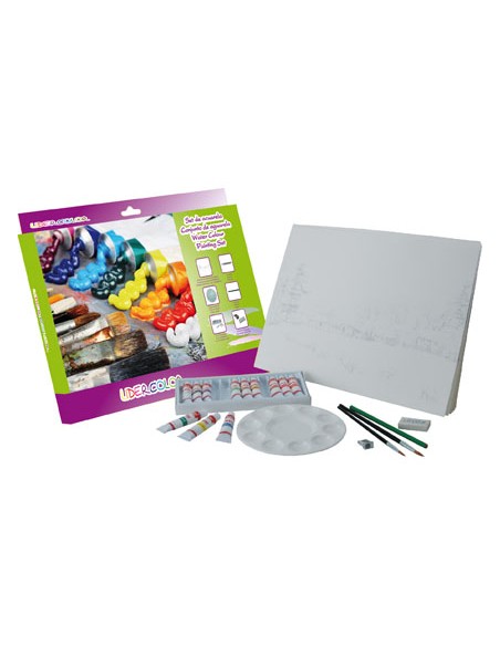 Set acuarela lidercolor contiene 10 laminas acuarela 27x38cm 1 paleta plast 12x12ml1 sacapunt 1 perfilador 1 goma Set acuarela lidercolor contiene 10 laminas acuarela 27x38cm 1 paleta plast 12x12ml1 sacapunt 1 perfilador 1 goma