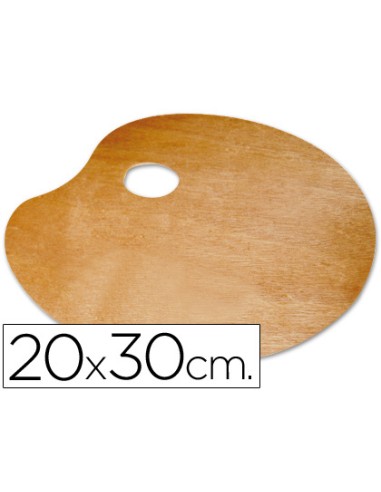 Paleta madera lidercolor ovalada tamano 20x30 cm grosor 03 cm zurdos