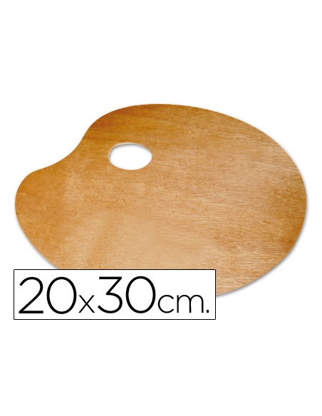 Paleta madera lidercolor ovalada tamano 20x30 cm grosor 03 cm zurdos