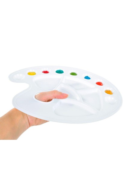 Paleta plastico lidercolor ovalada 10 huecos diestros tamano 17x225cm
