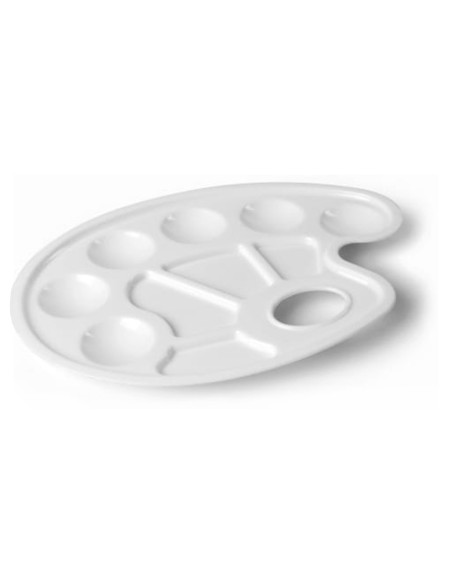 Paleta plastico lidercolor ovalada 10 huecos diestros tamano 17x225cm
