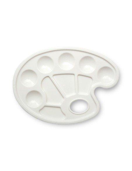 Paleta plastico lidercolor ovalada 10 huecos diestros tamano 17x225cm