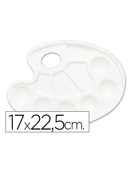 Paleta plastico lidercolor ovalada 10 huecos diestros tamano 17x225cm
