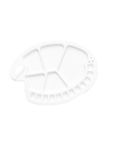 Paleta plastico lidercolor ovalada 17 huecos diestros tamano 30x35cm