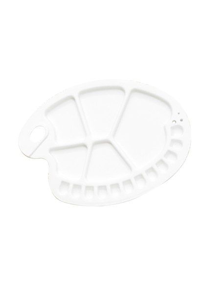 Paleta plastico lidercolor ovalada 17 huecos diestros tamano 30x35cm