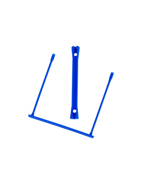 Encuadernador fastener q connect plastico e clips color azul caja de 100 unidades