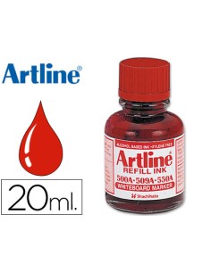 Tinta artline rojo para rotulador pizarra blanca 500a bote 20 ml
