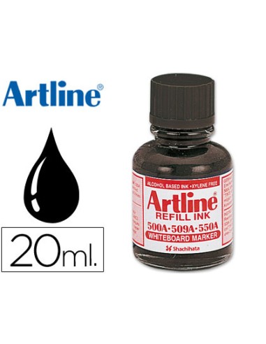 Tinta artline negro para rotulador pizarra blanca 500a bote 20 ml