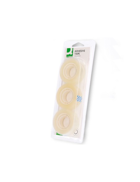 Cinta adhesiva q connect 33 mt x 19 mm blister de 3 unidades