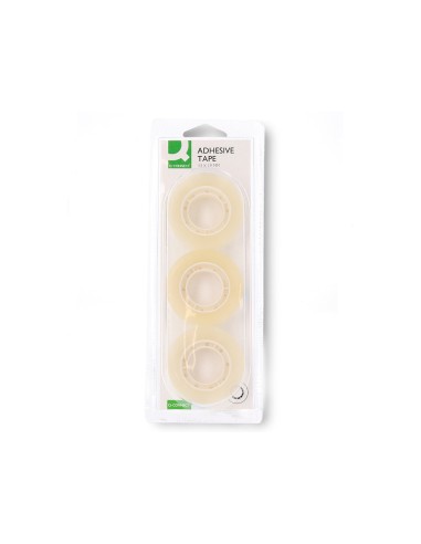 Cinta adhesiva q connect 33 mt x 19 mm blister de 3 unidades