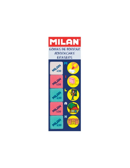 Goma de borrar milan 430 5 blister de 5 unidades
