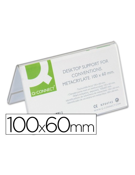 Identificador sobremesa q connect metacrilato 100x60 mm ref5729