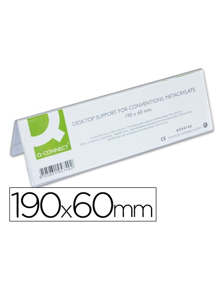 Identificador sobremesa q connect metacrilato 190x60 mm ref5727