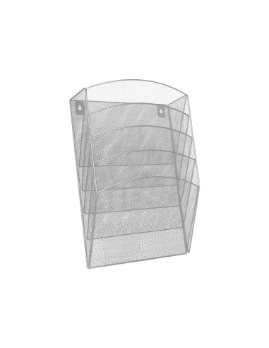 Expositor mural q connect de pared 5 bandejas din a4 plateado 93x315x44 cm