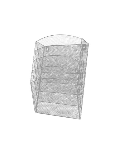 Expositor mural q connect de pared 5 bandejas din a4 plateado 93x315x44 cm