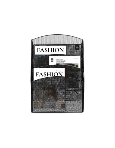 Expositor mural q connect de pared 5 bandejas din a4 negro 93x315x44 cm
