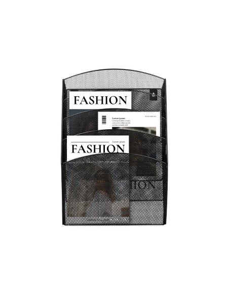 Expositor mural q connect de pared 5 bandejas din a4 negro 93x315x44 cm