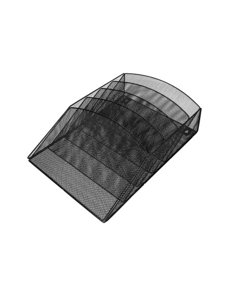 Expositor mural q connect de pared 5 bandejas din a4 negro 93x315x44 cm