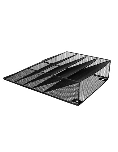 Expositor mural q connect de pared 5 bandejas din a4 negro 93x315x44 cm