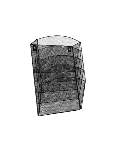 Expositor mural q connect de pared 5 bandejas din a4 negro 93x315x44 cm