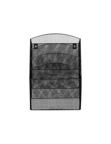 Expositor mural q connect de pared 5 bandejas din a4 negro 93x315x44 cm