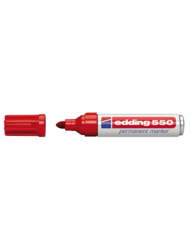 Rotulador edding punta fibra permanente 550 rojo n2 punta redonda recargable