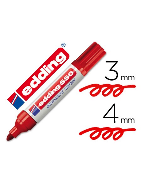 Rotulador edding punta fibra permanente 550 rojo n2 punta redonda recargable