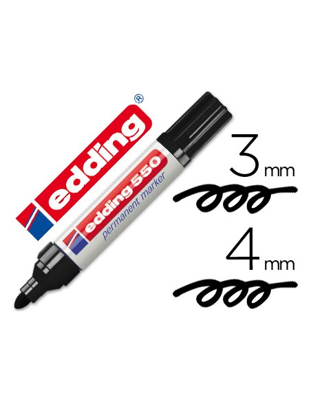 Rotulador edding punta fibra permanente 550 negro n1 punta redonda