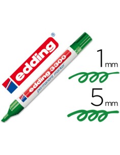 Rotulador edding marcador 3300 n4 verde punta biselada recargable
