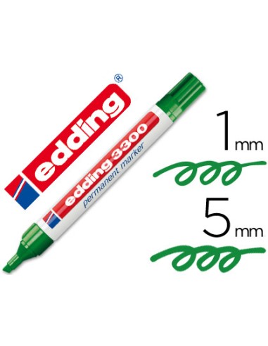 Rotulador edding marcador 3300 n4 verde punta biselada recargable