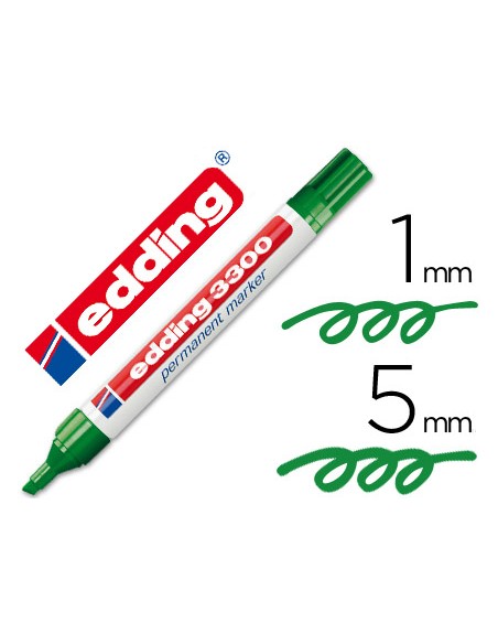 Rotulador edding marcador 3300 n4 verde punta biselada recargable