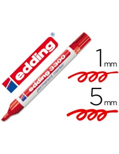 Rotulador edding marcador 3300 n2 rojo punta biselada recargable